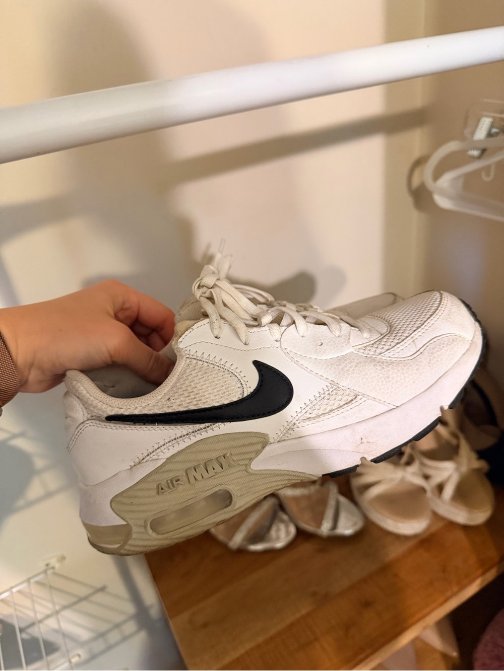Nike Kids White Sneaker with Black Swoosh